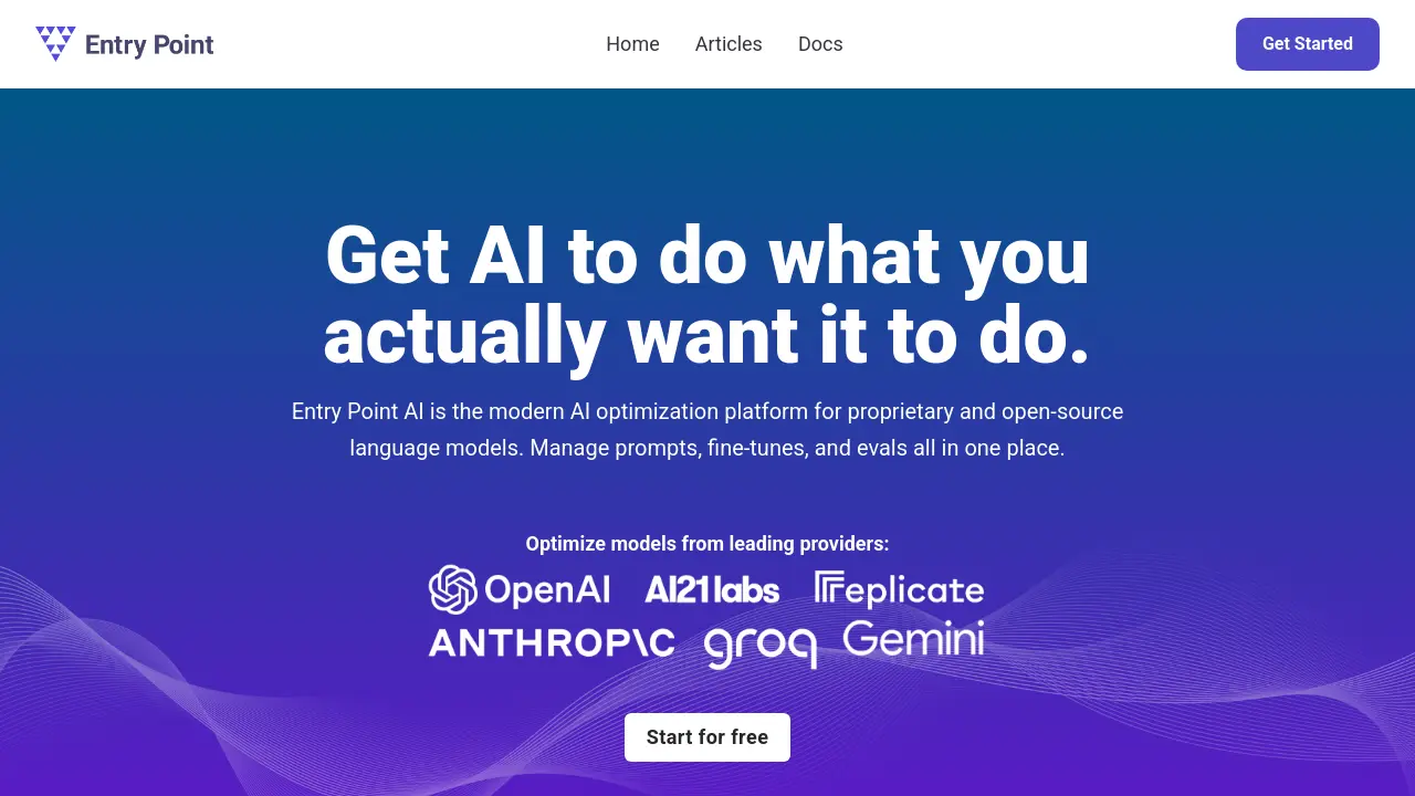 Entry Point AI - The Modern AI Optimization Platform