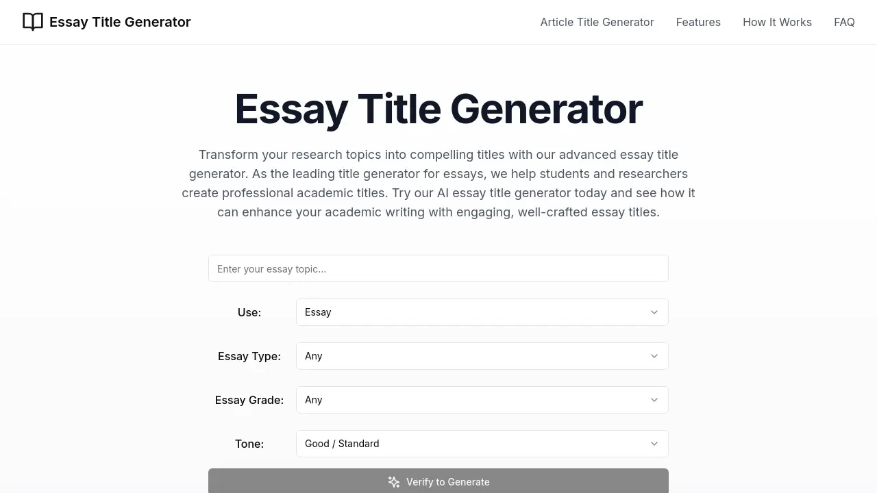 Essay Title Generator - Transform your research topics into compelling ...