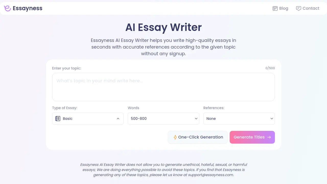 Essayness AI Essay Writer screenshot