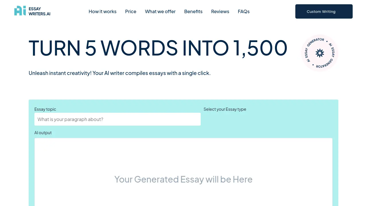 EssayWriters.ai screenshot