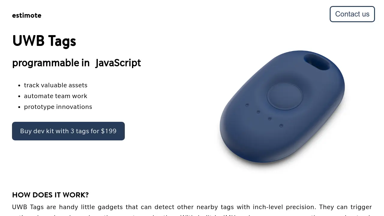 Estimote UWB Tags - Programmable JavaScript UWB tags for precise asset ...