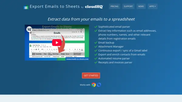 Export Emails to Sheets