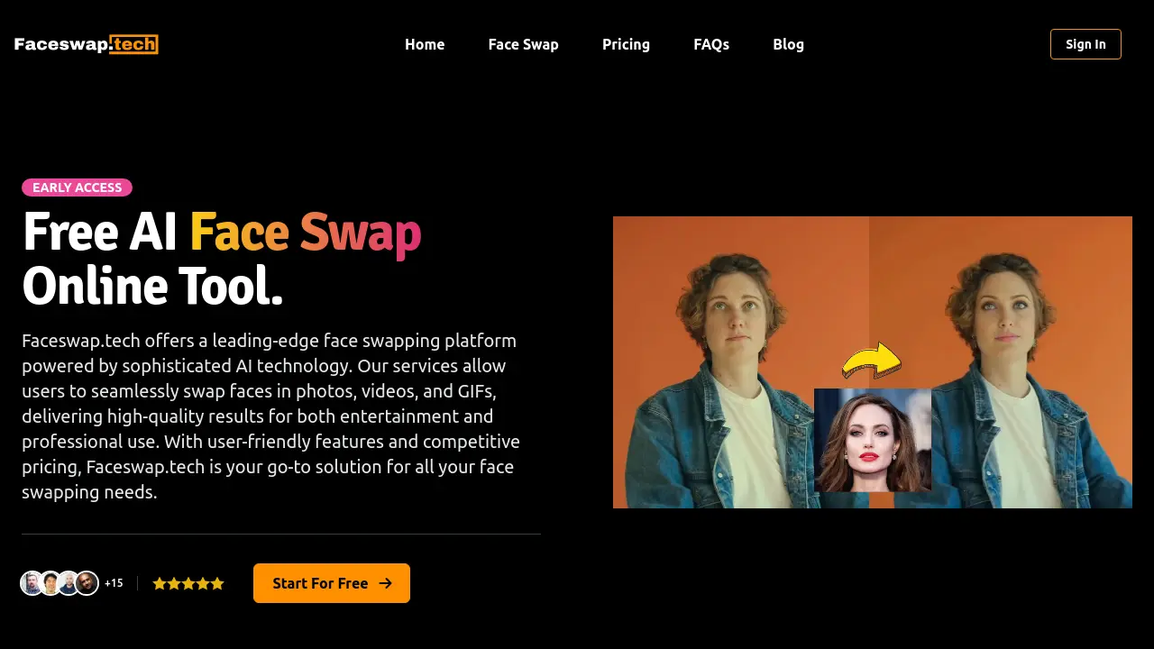 Faceswap.tech - AI-Powered Face Swapping for Photos, Videos, and GIFs.