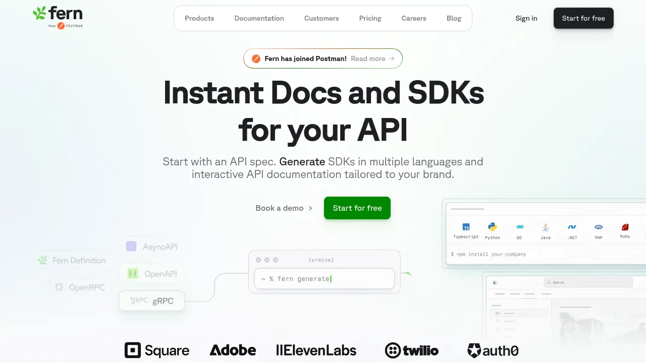 Fern - Instant Docs and SDKs for your API