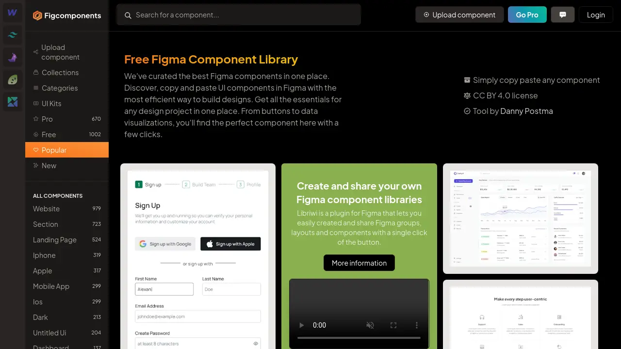 FigComponents - AI-powered UI components for Figma design projects