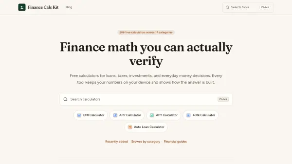 Finance Calc Kit