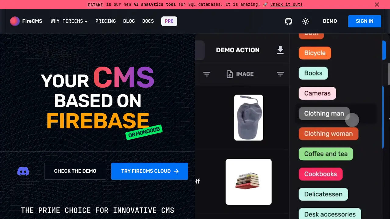FireCMS - Your CMS based on Firebase or MongoDB
