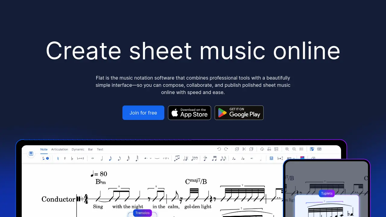 Flat - Create sheet music online with professional tools and real-time ...