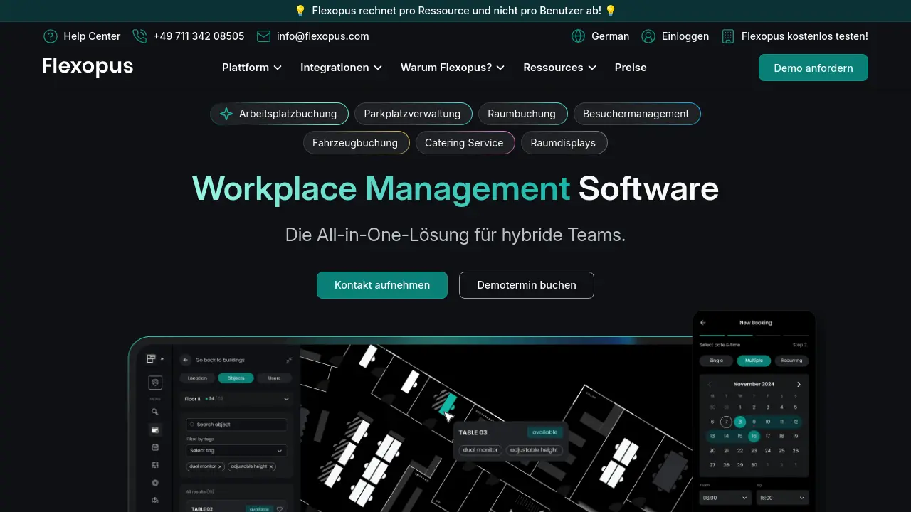 Flexopus - All-in-One Workplace Management Software for Hybrid Teams