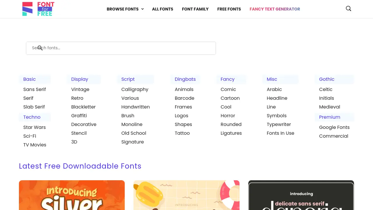 FontforFree - Discover and download thousands of free fonts for designers