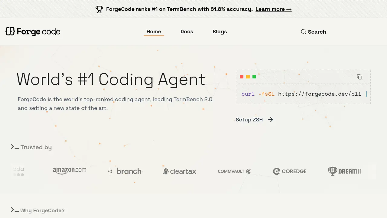 ForgeCode - World's #1 Coding Agent for Terminal Integration