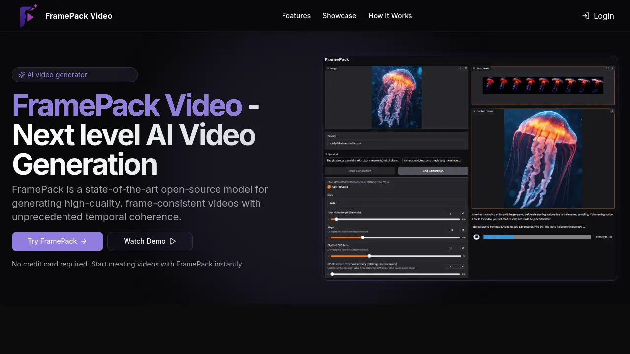 FramePack Video screenshot