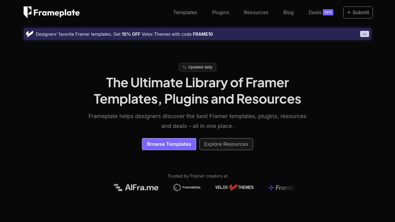 Frameplate - The Ultimate Library of Framer Templates, Plugins and ...