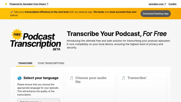 Free Podcast Transcription