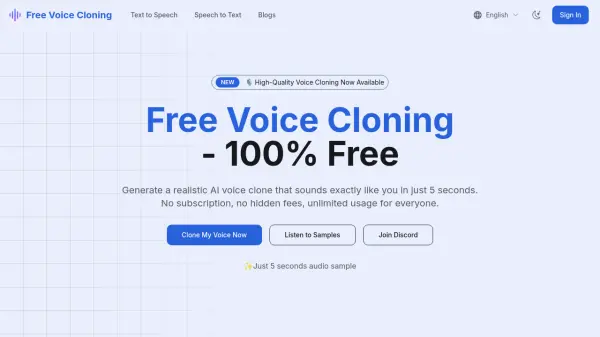 Free Voice Cloning