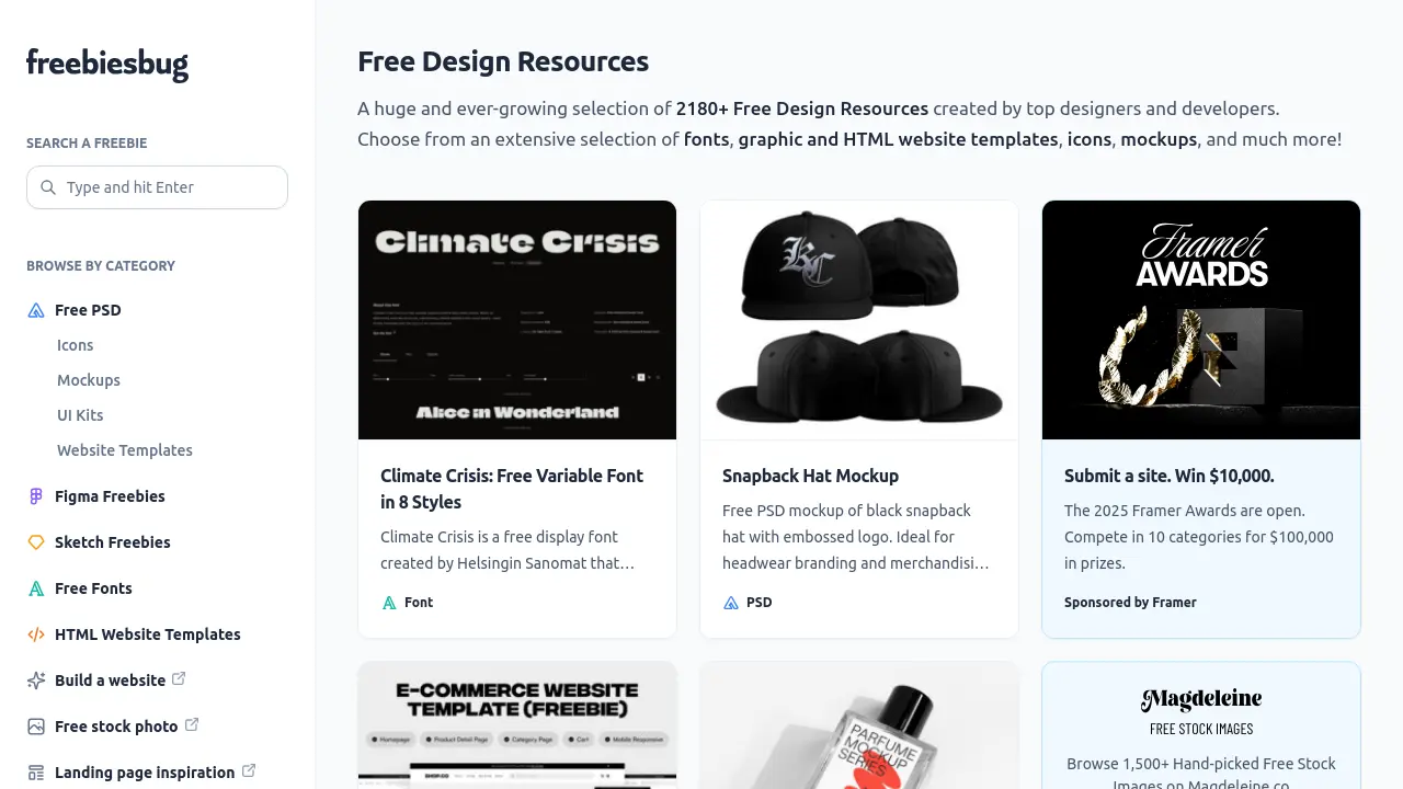 Freebiesbug - Discover 2180+ Free Design Resources for Creative Projects