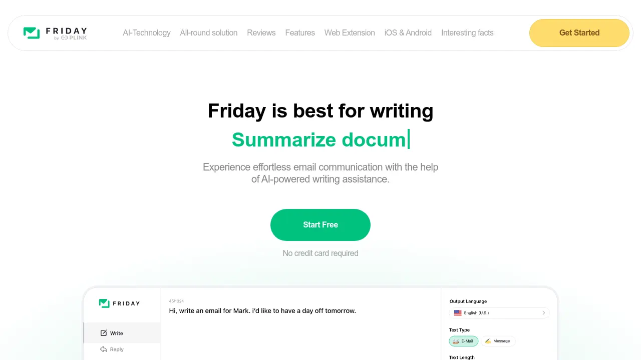 Friday - Write the perfect email in seconds without stress!