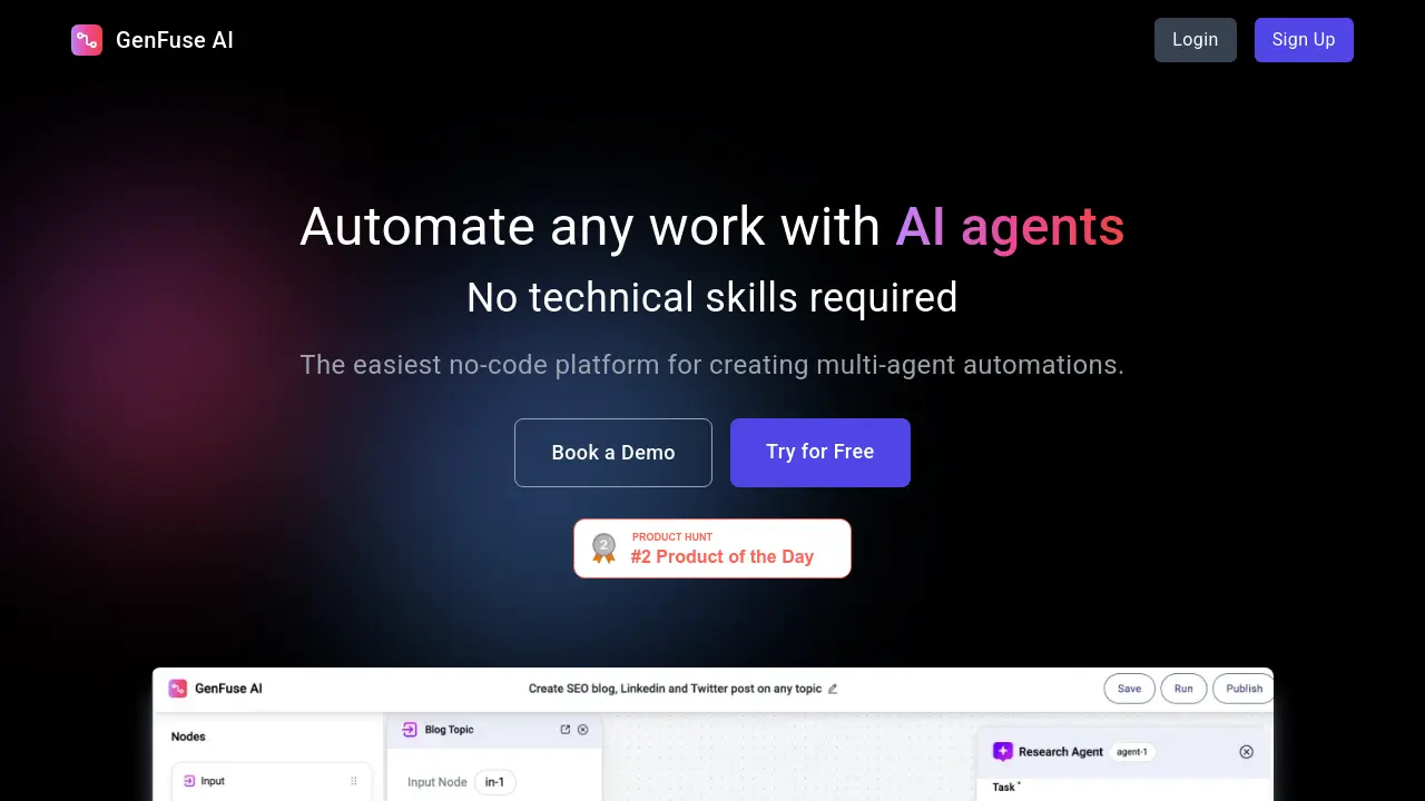 GenFuse AI - Automate any work with AI agents