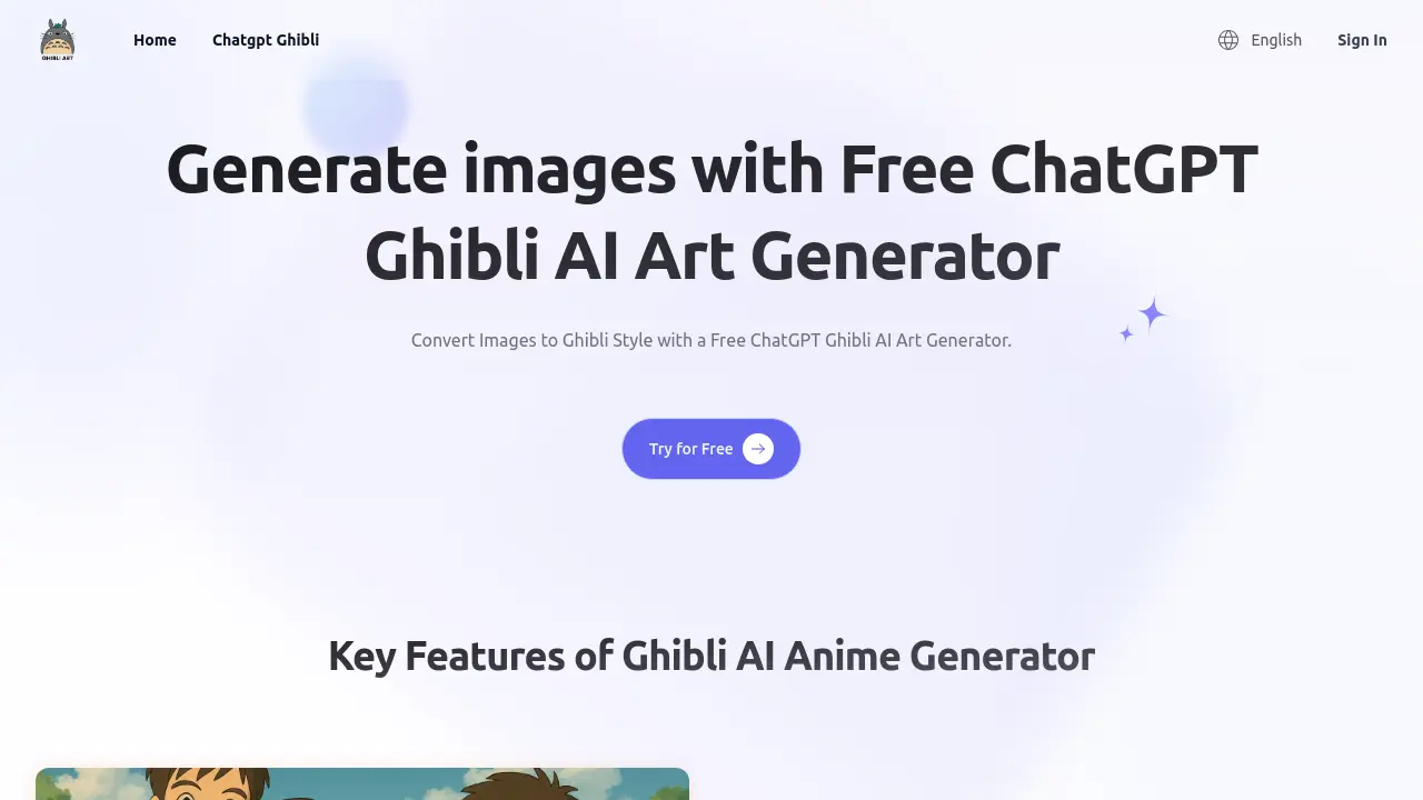 Ghibli AI Art Generator screenshot