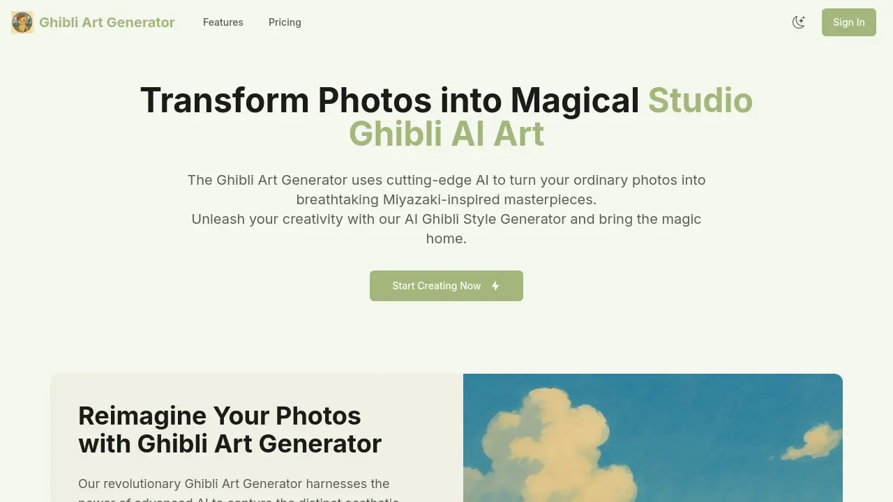 Ghibli Art Generator screenshot