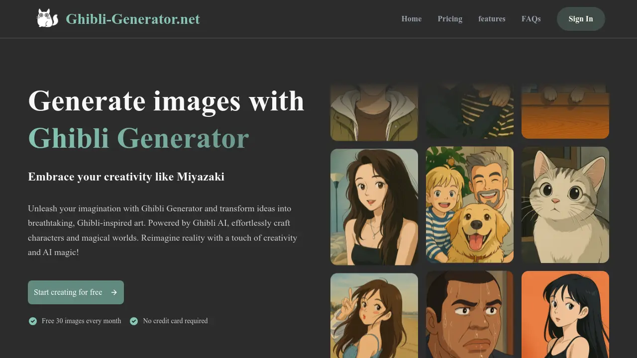 Ghibli-Generator.net screenshot