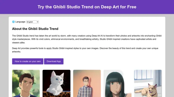 Ghibli Studio Trend on Deep Art