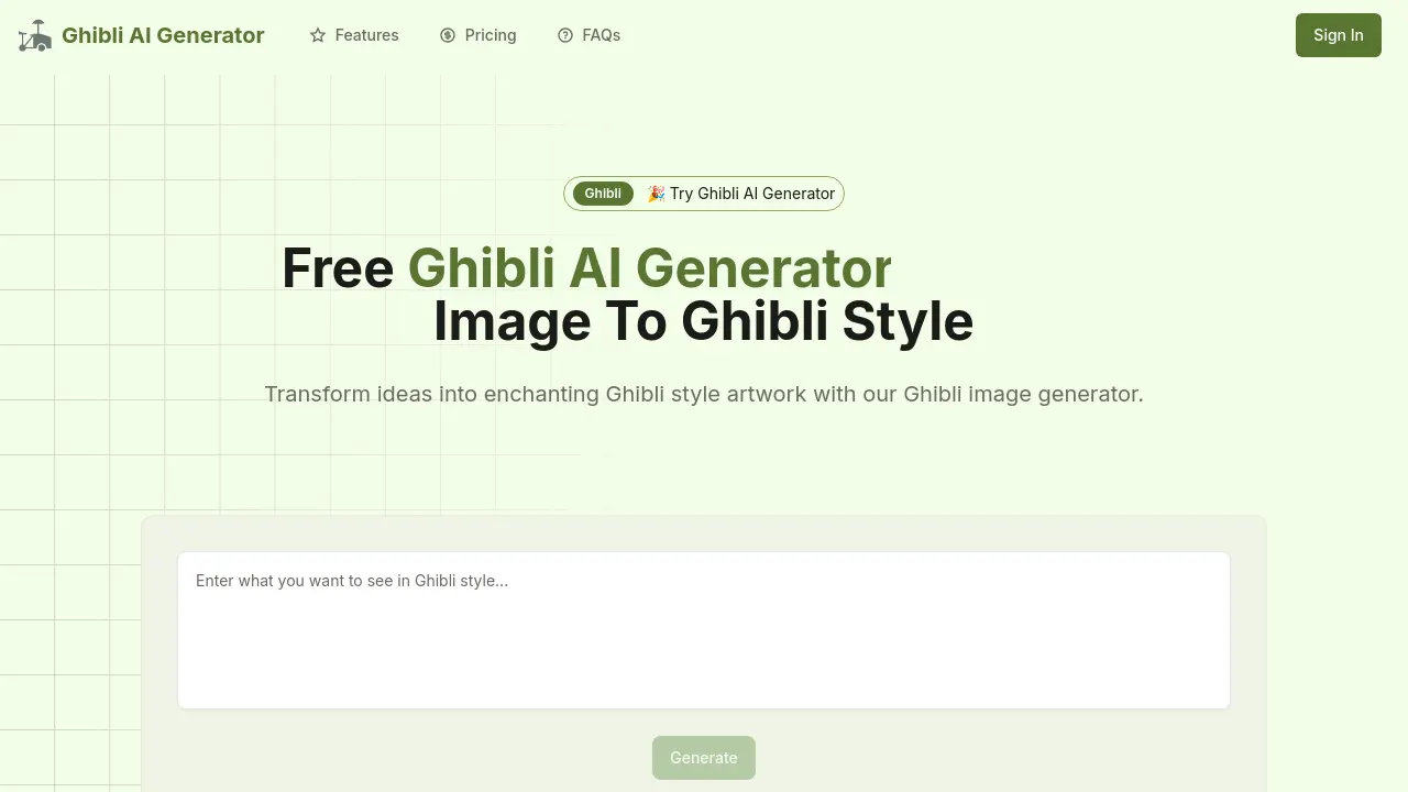 ghibliaigenerator.im screenshot