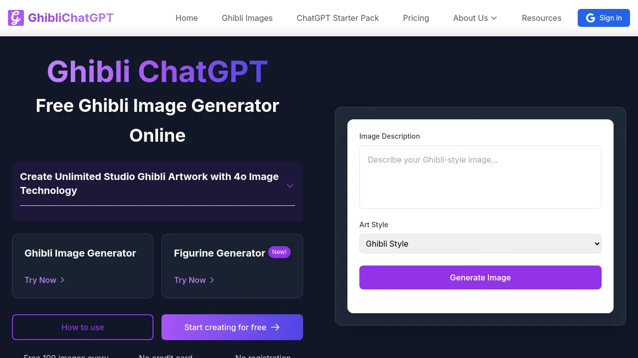 GhibliChatGPT screenshot