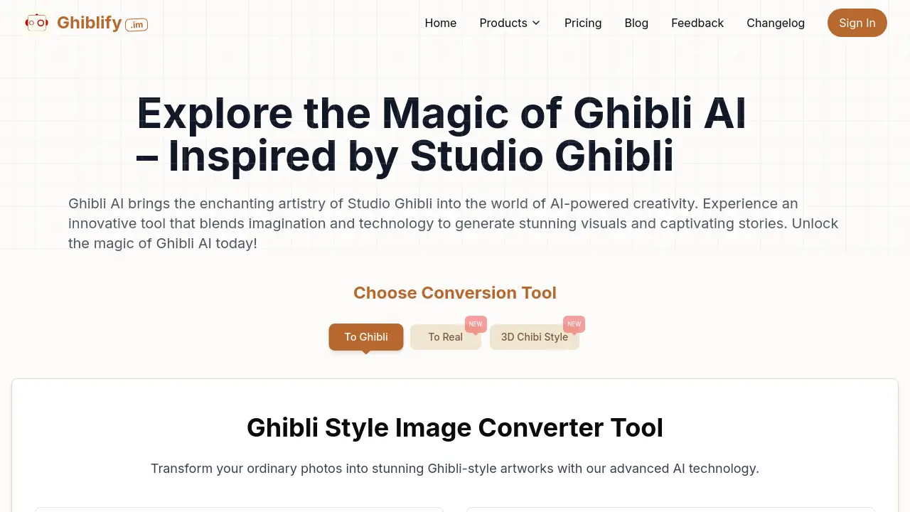 Ghiblify.im screenshot