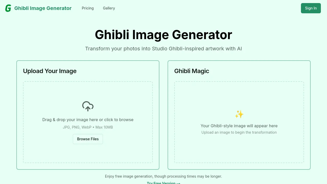 ghibliimage.org screenshot