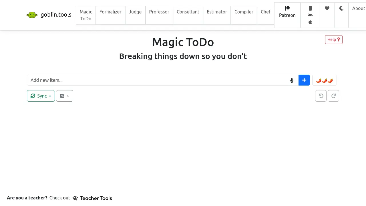 Goblin Tools - Breaking things down so you don't have to.