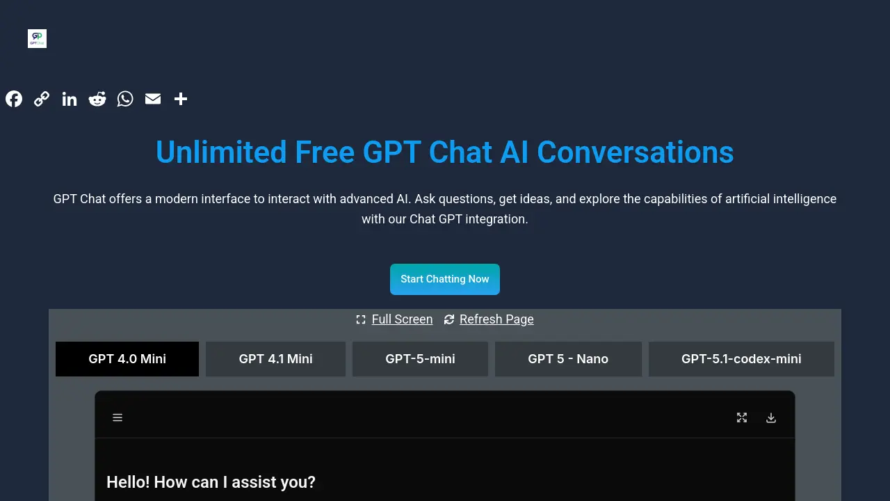 GPT Chat - Unlimited Free GPT Chat AI Conversations