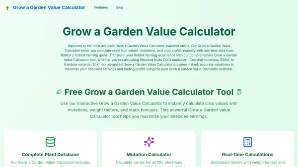 Grow a Garden Value Calculator