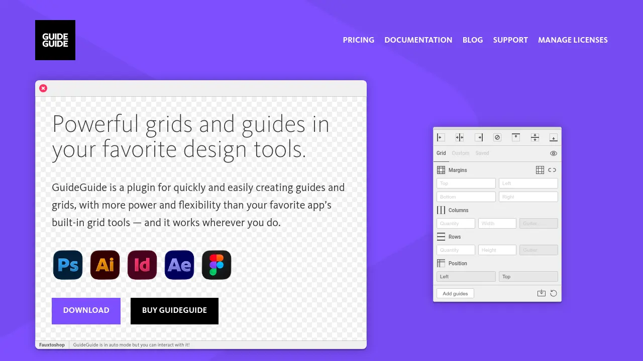 GuideGuide - Powerful grids and guides in your favorite design tools