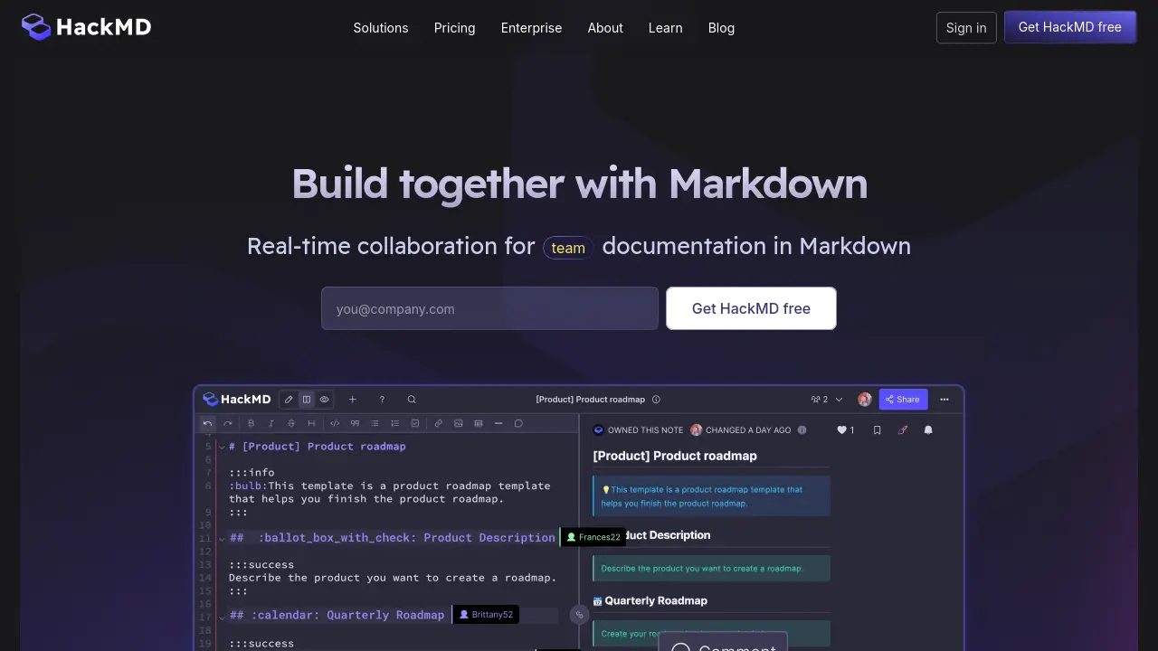 HackMD - Build together with Markdown