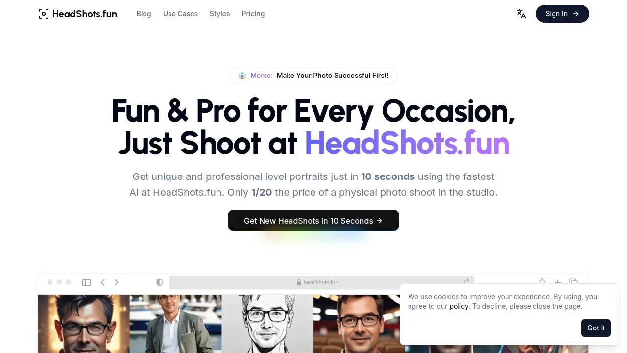 HeadShots.fun screenshot