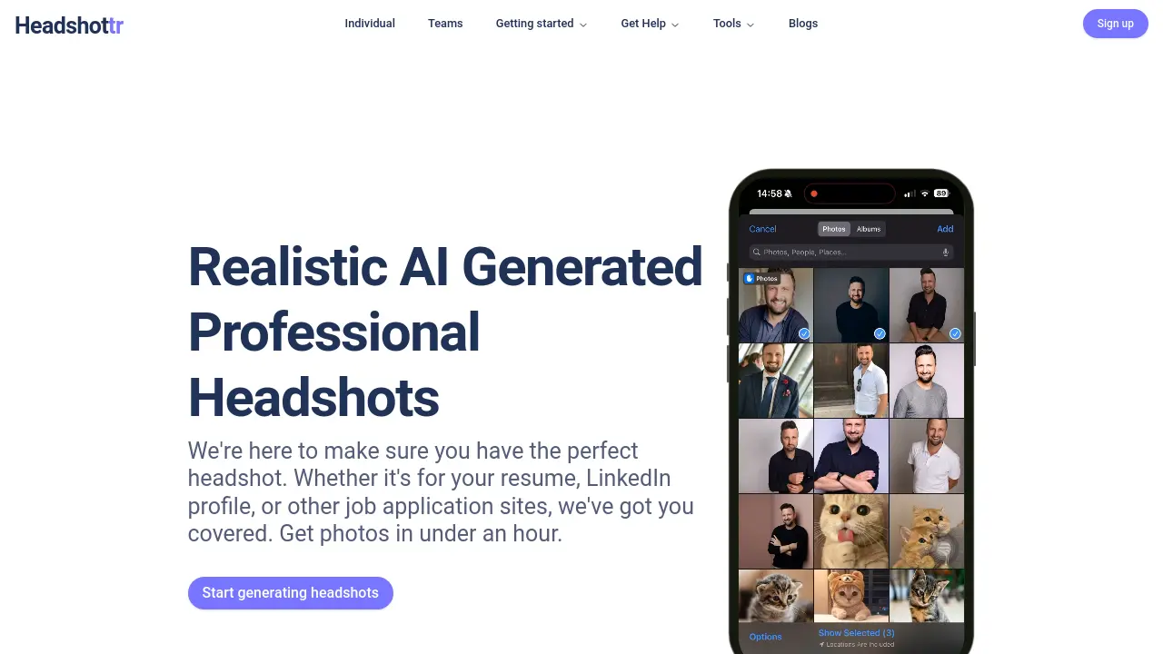 Headshottr screenshot