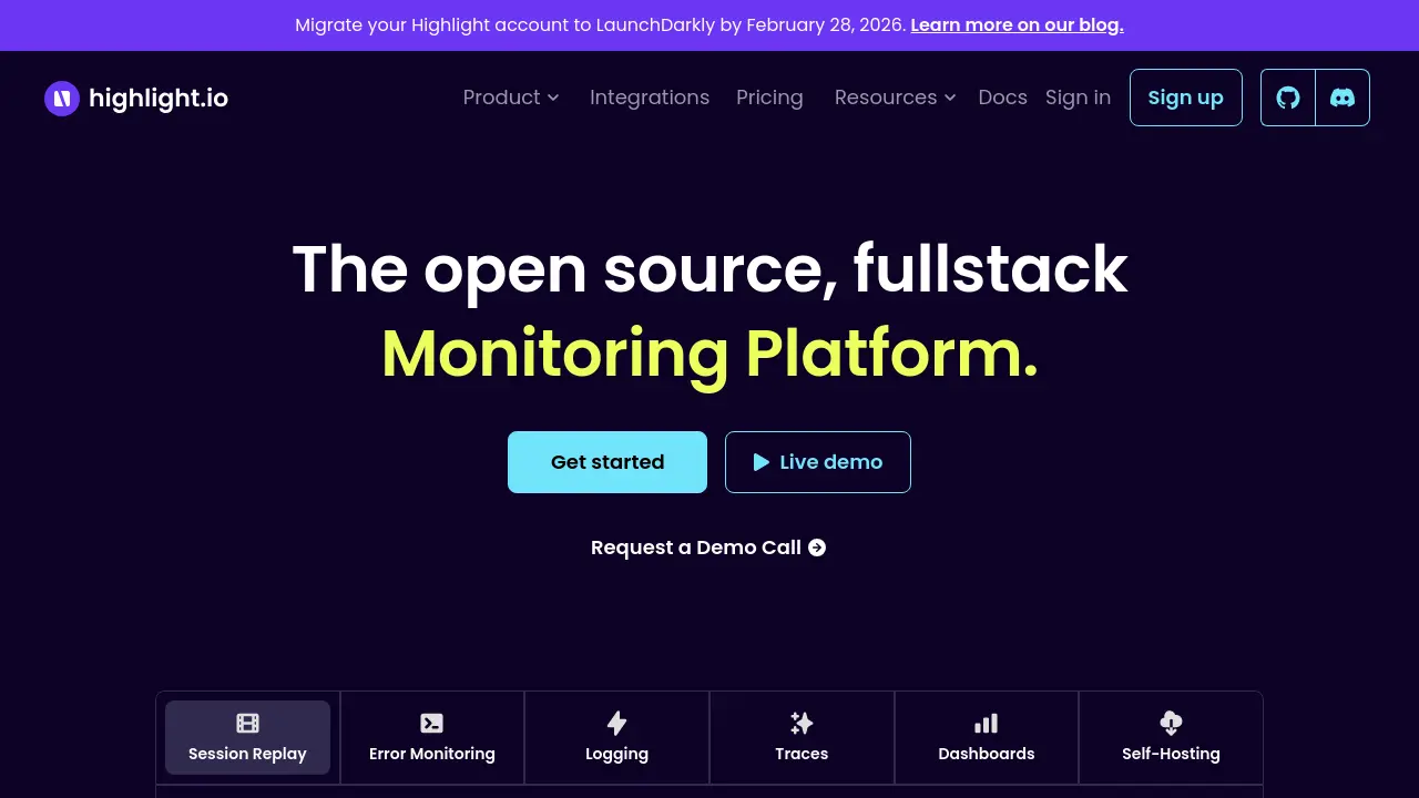 Highlight - The open source, fullstack Monitoring Platform