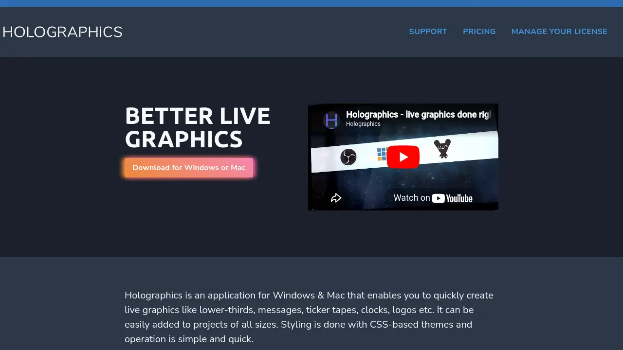 Holographics - Create Live Graphics Instantly
