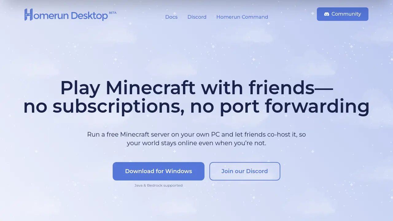 Homerun Desktop - Run a free Minecraft server on your own PC with no ...