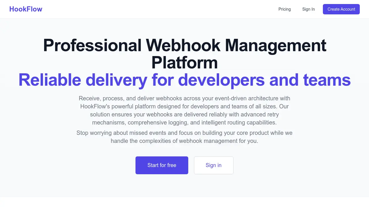 HookFlow - Professional Webhook Management Platform for Developers and ...