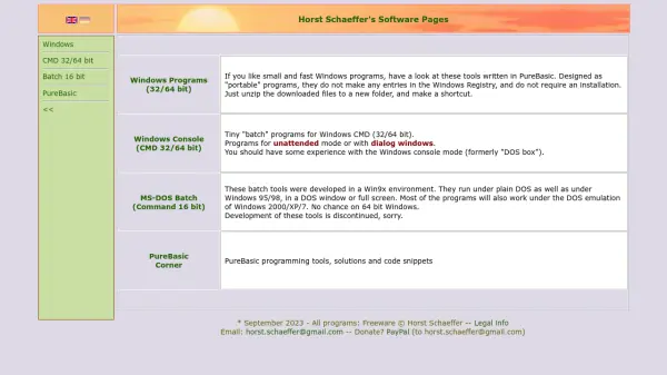 Horst Schaeffer's Software Pages