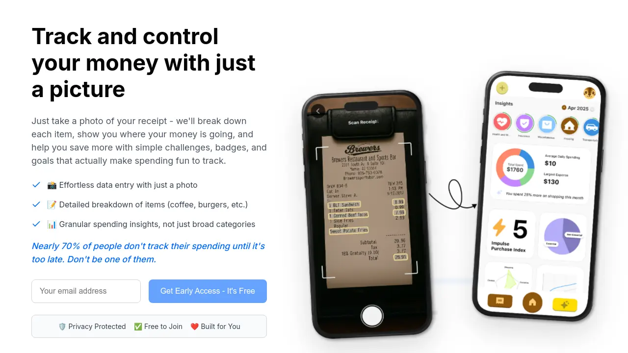 How I Spend My Money - Track and control your money with just a picture