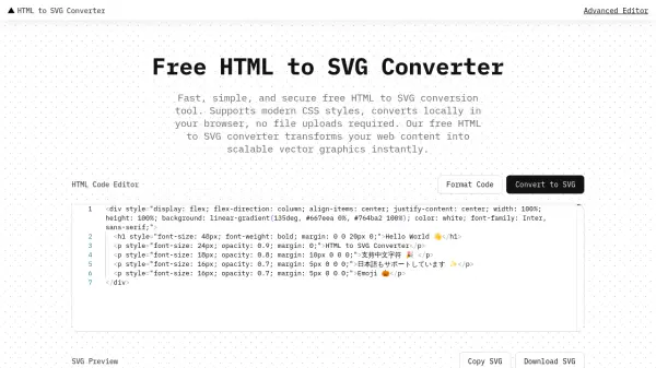 HTML to SVG Converter