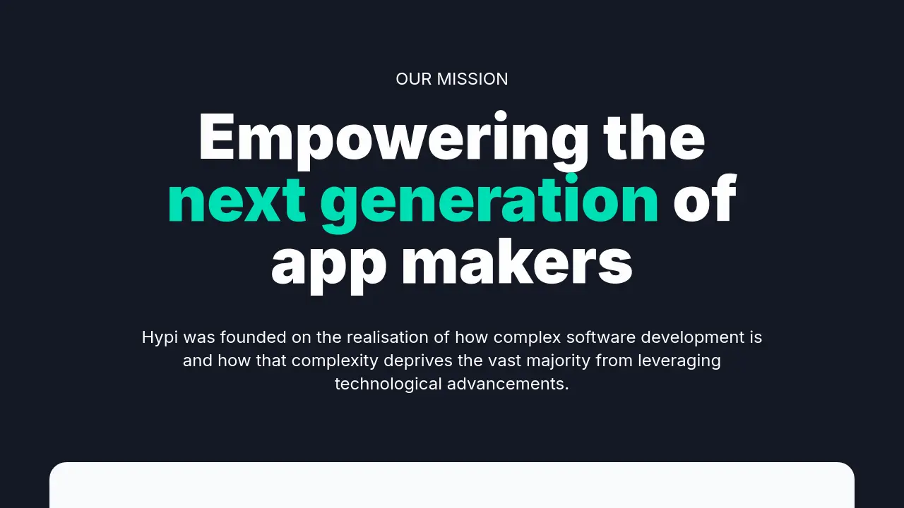 Hypi - Empowering the next generation of app makers