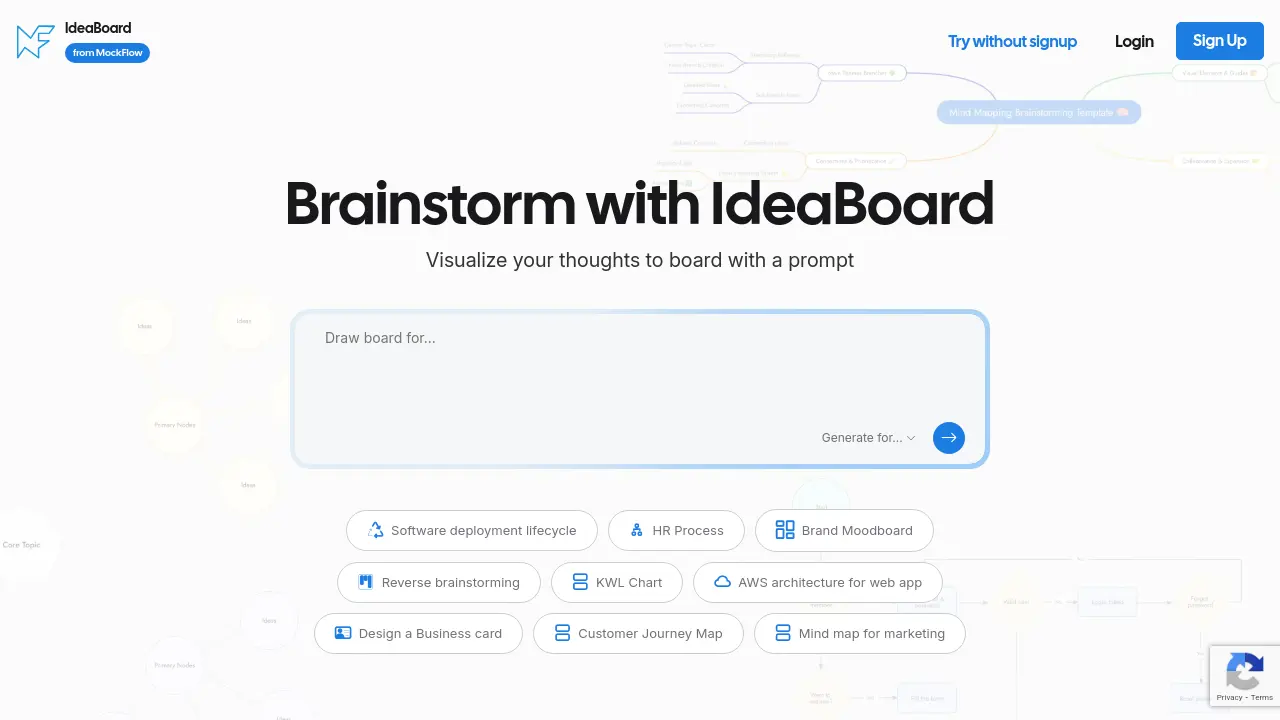 Webboard IdeaBoard - Visualize your thoughts to board with a prompt