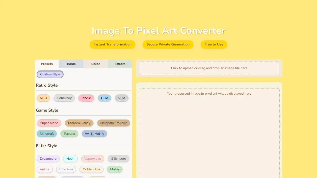 ImageToPixel.Art - Instant Image to Pixel Art Converter with Authentic ...
