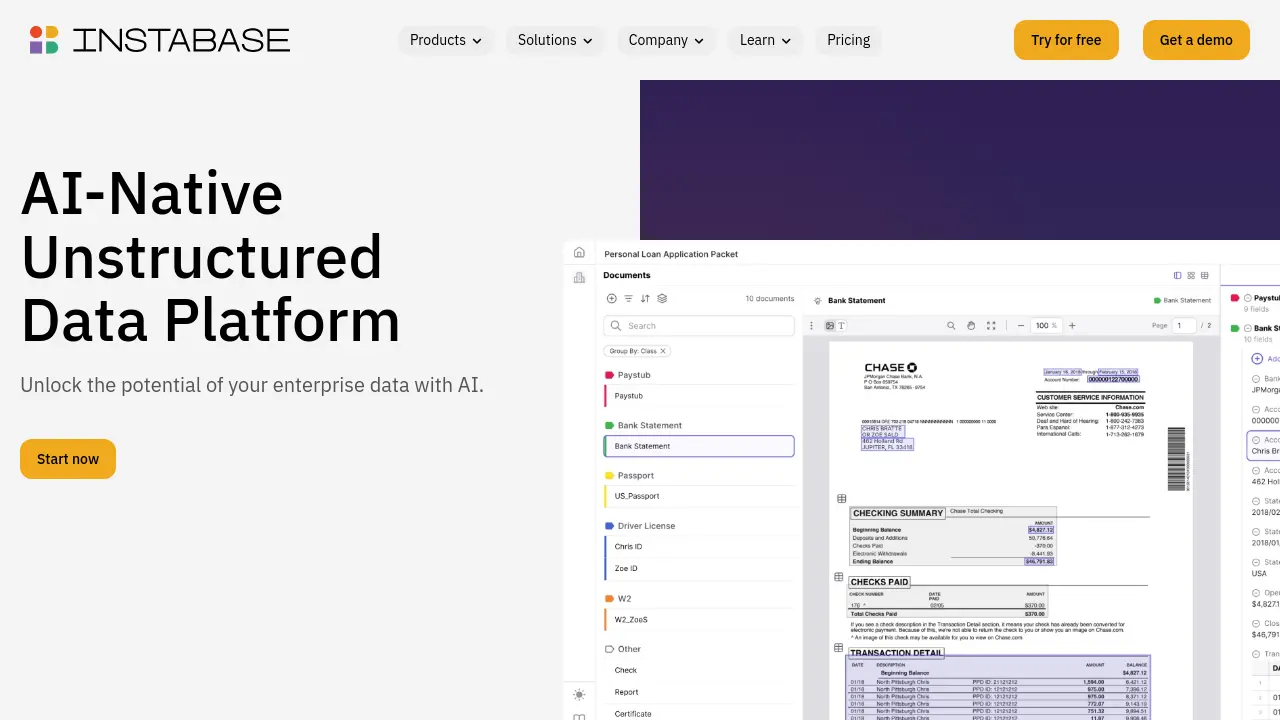 Instabase - AI-Native Unstructured Data Platform for Enterprise Data
