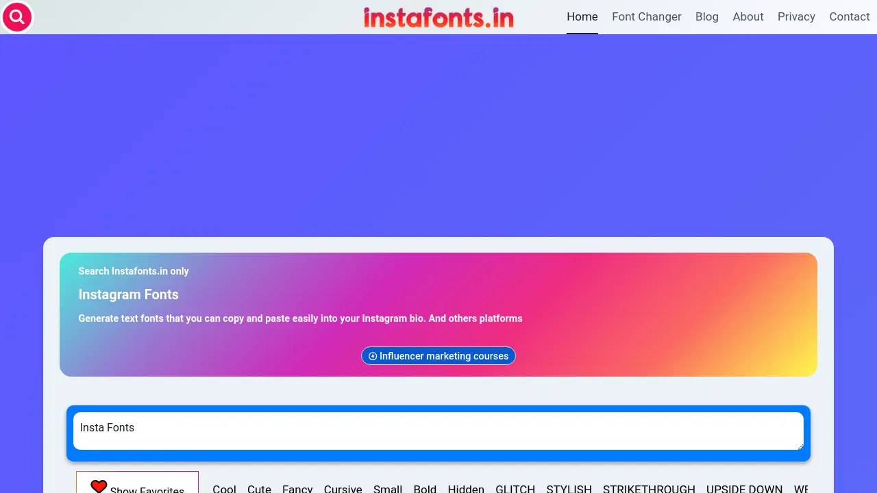 InstaFonts.in - Generate Stylish Fonts for Instagram and Social Media