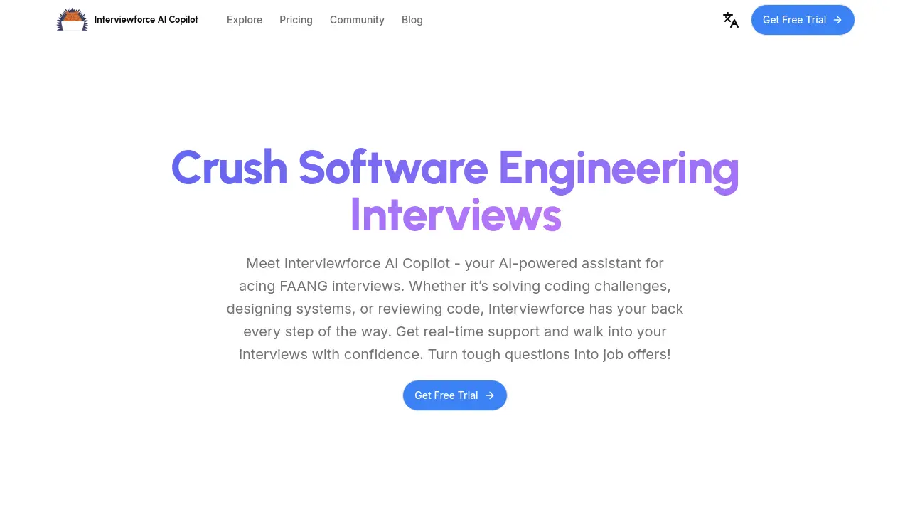 Interviewforce AI Copilot - Crush Software Engineering Interviews